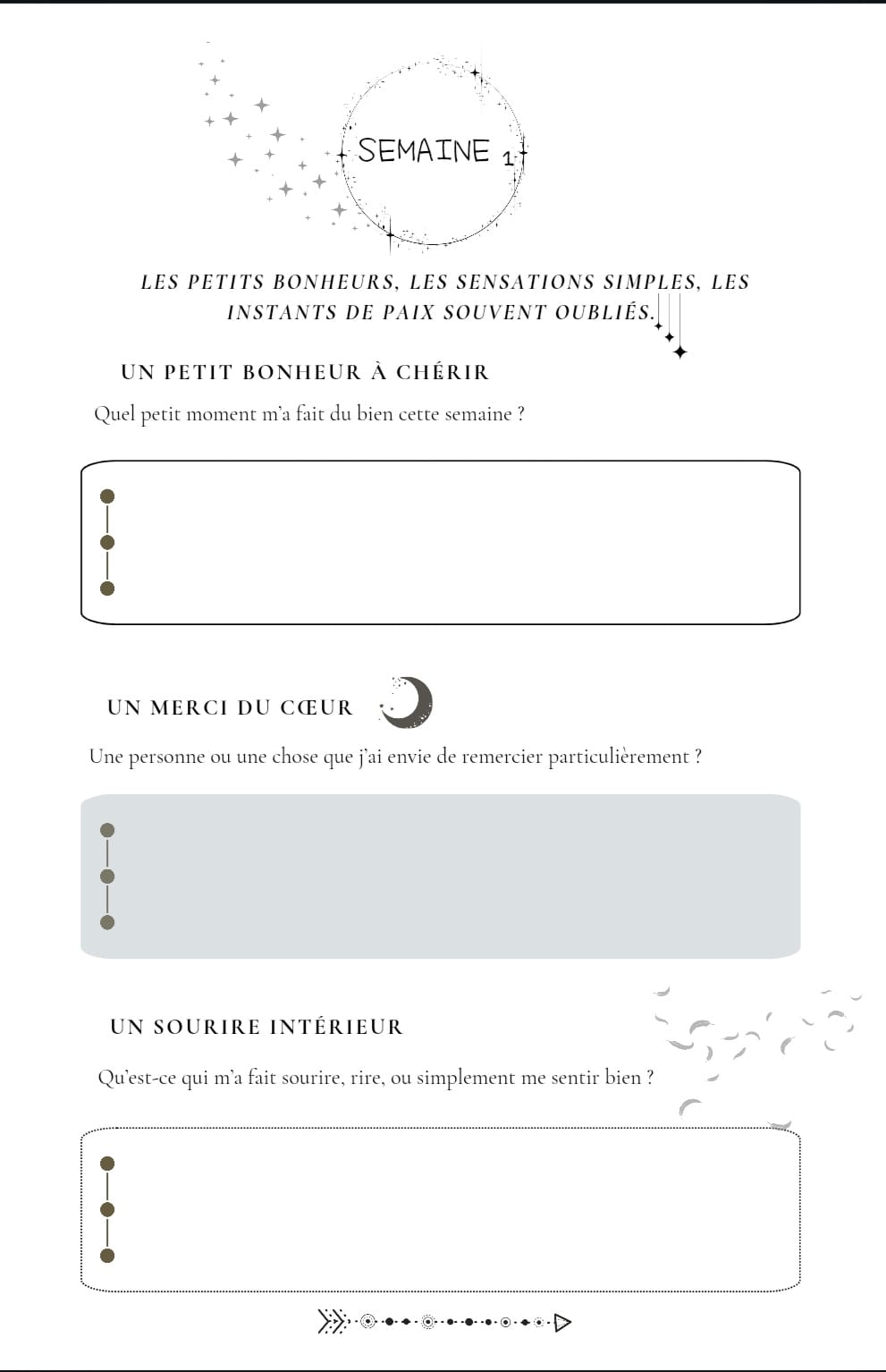 Journal de gratitude et de métamorphose pour femmes – Version N&B.