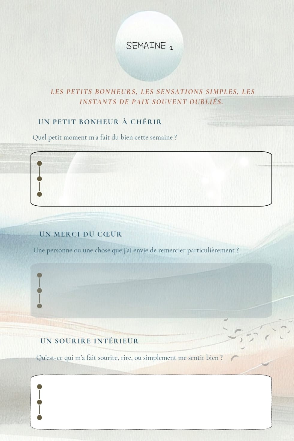 🕊️ Mon journal de gratitude et de transformation – Version Plume