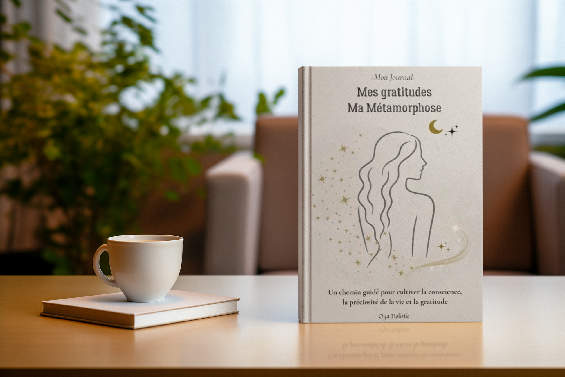 Journal de gratitude et de métamorphose pour femmes – Version N&B.